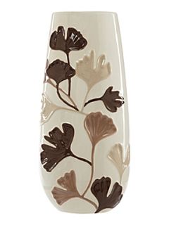 Linea Tall lotus flower deboss vase   
