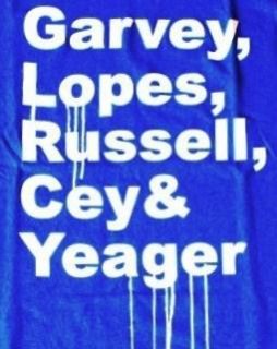 Garvey Lopes Russell Cey Yeager La Dodgers 80s Inflield Lineup Retro T