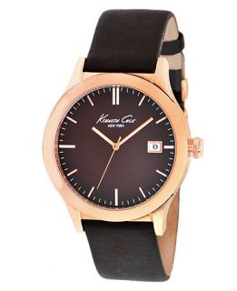 Kenneth Cole New York Watch, Mens Brown Leather Strap 44mm KC1855