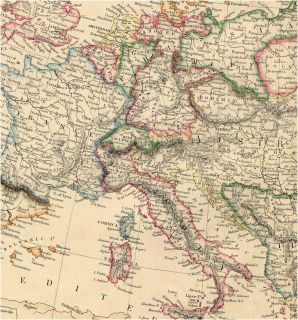 Beautiful 1860 Blackie Imperial Atlas Map of Europe