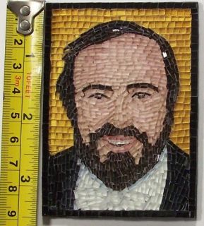 Luciano Pavarotti Glass Micro Mosaic Art Portrait ACEO Cards