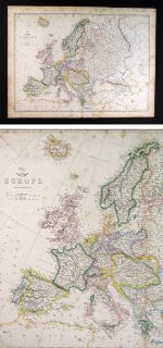 1860 Dispatch Map Europe Austria Spain Italy France
