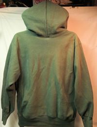 Vintage XL Loyola MD Hooded College Sweatshirt Distressed Green Hoodie