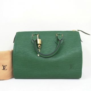 Louis Vuitton Excellent Epi Green Speedy Doctors Bag 25 Handbag