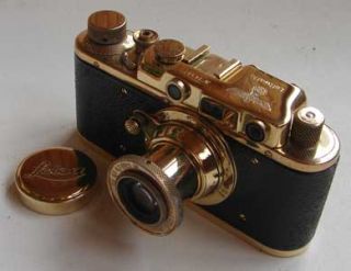Leica II D Luftwaffe Copy Gold in Leather Case Fed ZORKI Copy