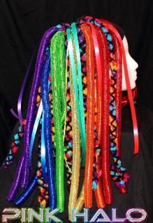 Cyberlox Cyber Falls Technicolor Rainbow Metallic Hair Rave Yarn Dread