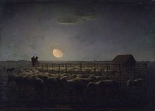 In this painting by Millet, the waning moon throws a mysterious light