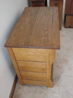 Antique Oak Wood Wash Basin   Nightstand Table Dresser Furniture 3