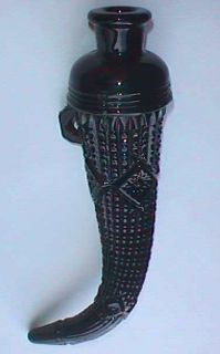 Original Beautiful Black Amethyst Glass Auto Vase Powder Horn