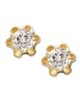 Childrens 14k White Gold Earrings, Diamond Stud (1/8 ct. t.w