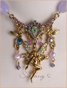 Kirks Folly Tanzanite Bead Luna Ocean Mist Fairy Charm Necklace