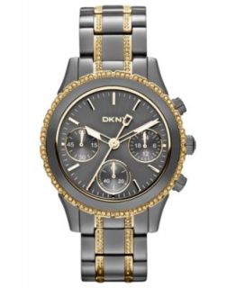 DKNY Watch, Womens Chronograph Crystal Two Tone Ion Plated Stainless