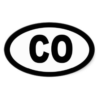 Colorado   sheet of 4 oval car stickers