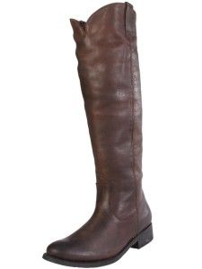DV by Dolce Vita Lujan Flat Riding Boots in Brown Leather