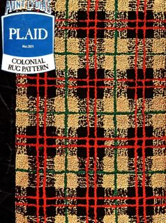 Aunt Lydias Punch Needle 24x36 Plaid Colonial Rug Pattern Canvas