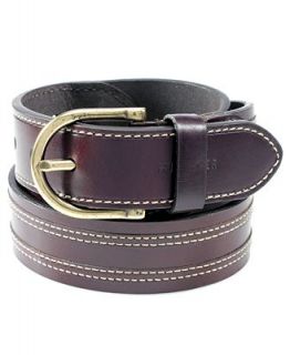 Tommy Hilfiger Belt, 35mm Flat Rounded Edges With Leather Overlay Belt