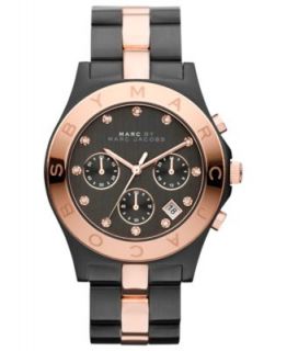 Marc by Marc Jacobs Watch, Womens Chronograph Black and Rose Gold Ion