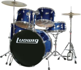 Ludwig Accent Combo w Zildjian ZBT Cymbal Set Blue