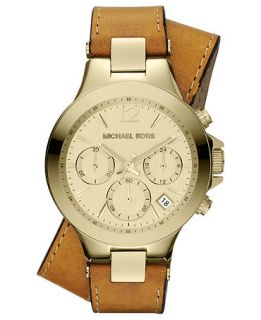 Michael Kors Watch, Womens Chronograph Peyton Luggage Leather Double