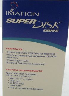 Imation SD USB M3 Superdisk 120MB Floppy External Drive for Mac