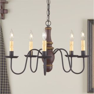 Lynchburg 5 arm Primitive Chandelier  Choose from 4 Colors  Country