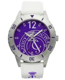 Juicy Couture Watch, Womens Taylor White Silicone Strap 43mm 1900948