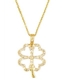 EFFY Collection Diamond Necklace, 14k Gold Diamond Four Leaf Clover