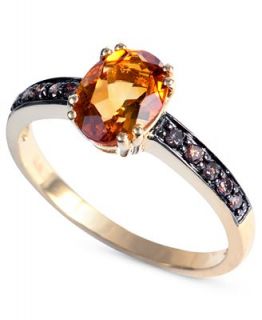 EFFY Collection 14k Gold Ring, Citrine (1 ct. t.w.) and Black Diamond