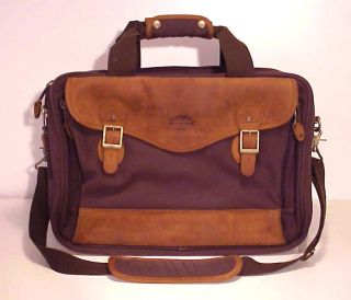 Cabelas Outback Series Leather Canvas Luggage Computer Attache Bag