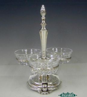 Magnificent Silver Crystal Troika Centerpiece Epergne