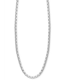 Bernini Sterling Silver Necklace, 18 20 Round Diamond Cut Snake Chain