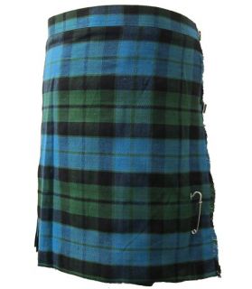 Mackay Blue Tartan Plaid Deluxe Kilt Skirt 26 44