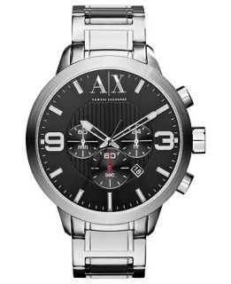 Armani Exchange Watch, Mens Stainless Steel Bracelet 47mm AX1272