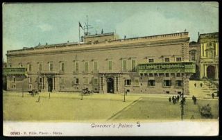 1910s Malta Governors Palace Color Real Photo Postcard by R Ellis