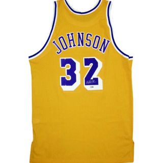 Magic Johnson Home Yellow Lakers Replica Jersey