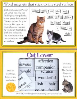 Cat Lover Gift Magnetic Poetry Kit Create Sentences Stories Magnet