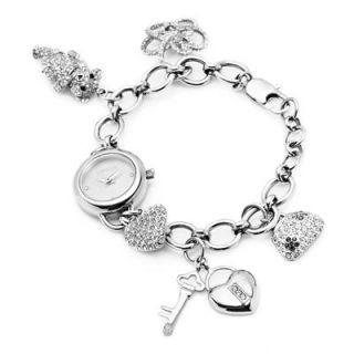 Carolee Watch, Womens Stainless Steel Charm Bracelet 22mm W1593 4123