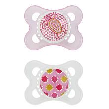 MAM Baby Girl Pacifiers 2 in A Pack 2 mos Plus