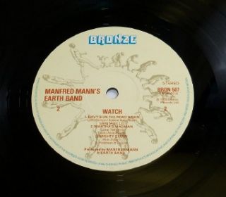 1978 Manfred Manns Earth Band Watch 12 Vinyl LP Picture Inner Bron