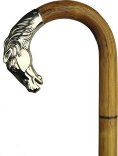 Men Horse Head Cane Stepped Manilla Alpacca Handle  Affordable Gift