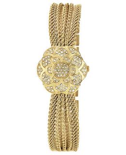 Anne Klein Watch, Womens Flower Case Cover Gold Tone Stainless Steel