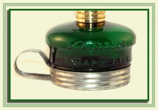 Scarce Antique Emerald Green Manila Miniature Oil Lamp S1 30