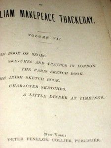 William Makepeace Thackeray Works Complete 8V Collier Edition