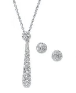 Charter Club Necklace and Earrings Set, Silver Tone Black Necklace and