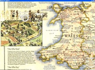 National Geographic 6 Vintage Maps of British Medieval History