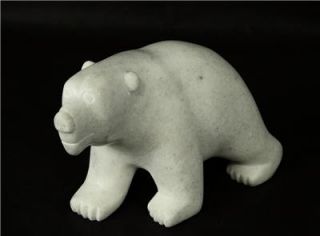 Inuit Eskimo Art Arctic Marble Polar Bear Carving Johnny Manning Cape