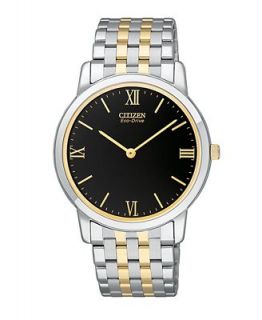 Citizen Watch, Mens Eco Drive Stiletto Two Tone Stainless Steel
