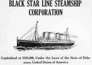 Star Line Stock Cert Signed by Marcus Garvey Reprint Orig Avail