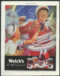 Grape Juice for Pure Enjoyment Ad 1947 Marching Tuba in Parade