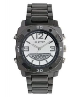 Unlisted Watch, Mens Analog Digital Gunmetal Plated Bracelet UL1069